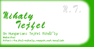 mihaly tejfel business card